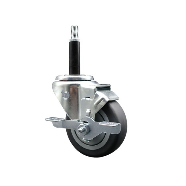 3.5'' Thermoplastic Rubber Swivel 3/4'' Expanding Stem Caster with Brake